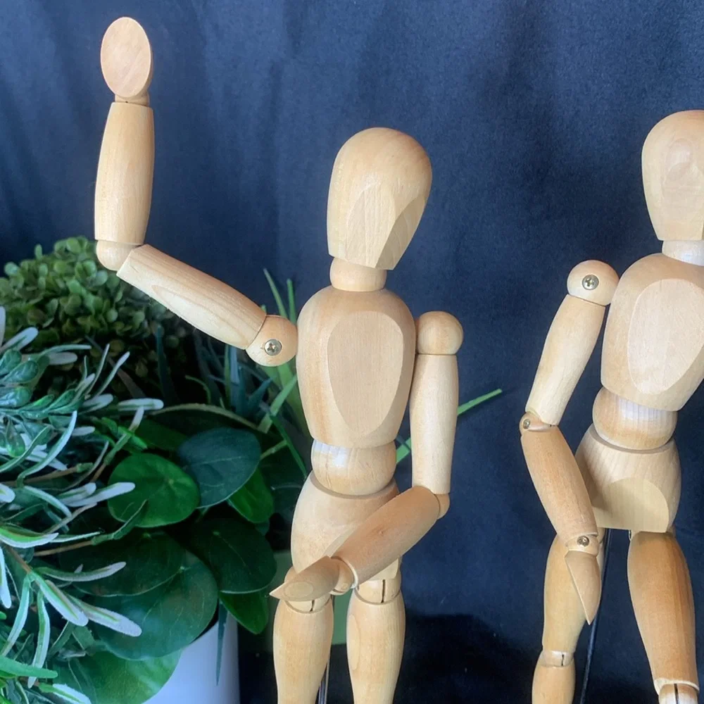 Set of 2 IKEA GESTALTA posable natural colored wood artist figures / dummy
